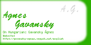 agnes gavansky business card
